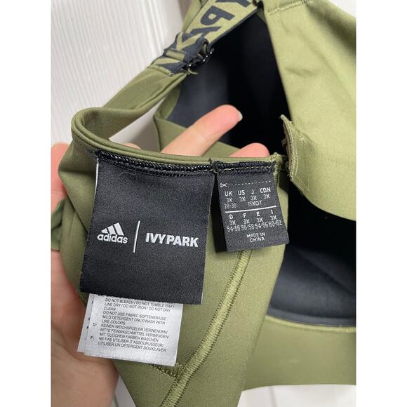 Adidas Ivy Park Peloton Womens 3X Olive Green Sports Bra - Picture 6 of 8